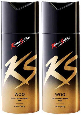 

KamaSutra Two WOO Deodorant Spray - For Men(300 ml, Pack of 2)