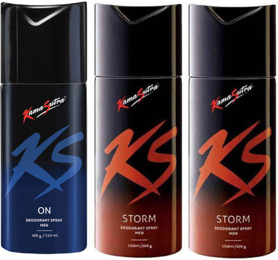 

KamaSutra One ON and Two STORM Deodorant Spray - For Men(450 ml, Pack of 3)