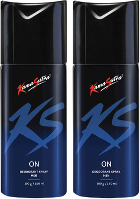 

KamaSutra Two ON Deodorant Spray - For Men(300 ml, Pack of 2)