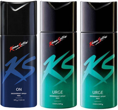 

KamaSutra One ON and Two URGE Deodorant Spray - For Men(450 ml, Pack of 3)