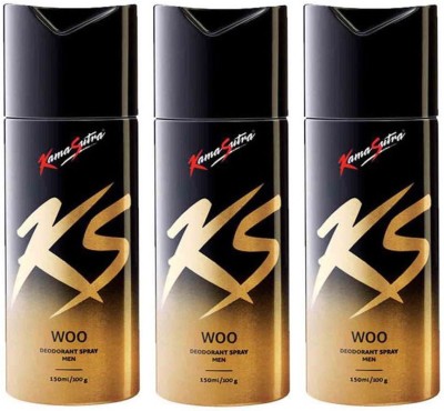 

KamaSutra Three WOO Deodorant Spray - For Men(450 ml, Pack of 3)