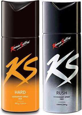 

KamaSutra One HARD and One RUSH Deodorant Spray - For Men(300 ml, Pack of 2)