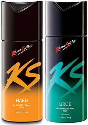 

KamaSutra One HARD and One URGE Deodorant Spray - For Men(300 ml, Pack of 2)