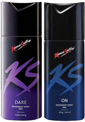 

KamaSutra One DARE and One ON Deodorant Spray - For Men(300 ml, Pack of 2)