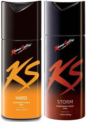 

KamaSutra One HARD and One STORM Deodorant Spray - For Men(300 ml, Pack of 2)