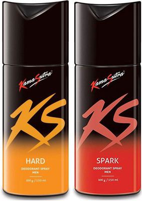

KamaSutra One HARD and One SPARK Deodorant Spray - For Men(300 ml, Pack of 2)