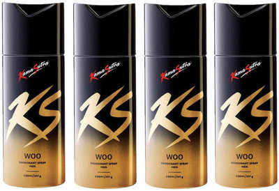 

KamaSutra Four WOO Deodorant Spray - For Men(600 ml, Pack of 4)