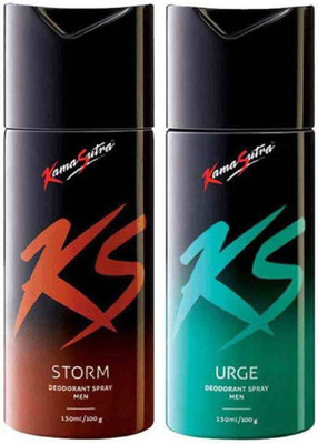 

KamaSutra One STORM and One URGE Deodorant Spray - For Men(300 ml, Pack of 2)