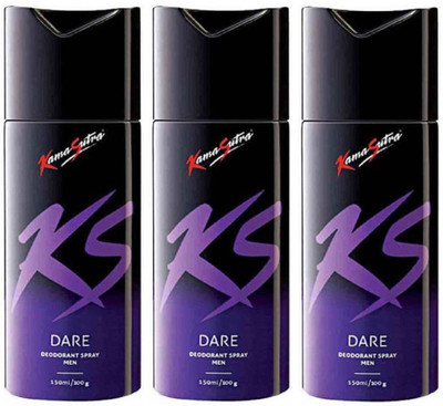 

KamaSutra Three DARE Deodorant Spray - For Men(450 ml, Pack of 3)