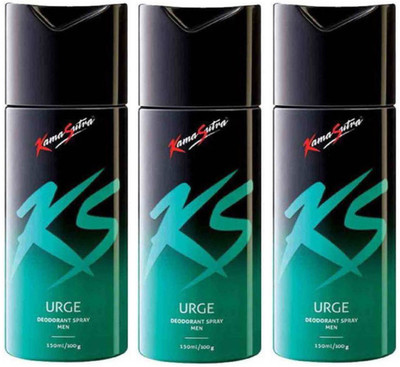 

KamaSutra Three URGE Deodorant Spray - For Men(450 ml, Pack of 3)
