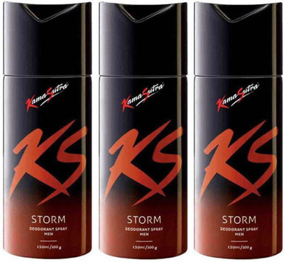 

KamaSutra Three STORM Deodorant Spray - For Men(450 ml, Pack of 3)