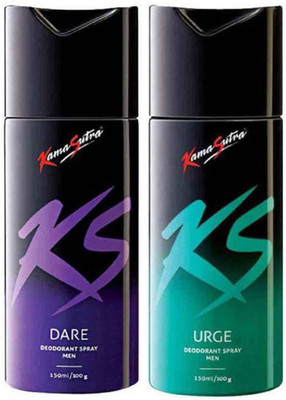 

KamaSutra One DARE and One URGE Deodorant Spray - For Men(300 ml, Pack of 2)