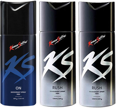 

KamaSutra One ON and Two RUSH Deodorant Spray - For Men(450 ml, Pack of 3)