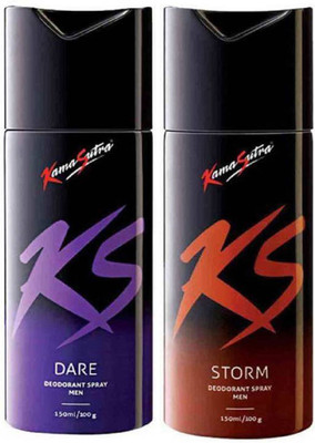 

KamaSutra One DARE and One STORM Deodorant Spray - For Men(300 ml, Pack of 2)