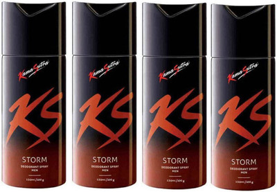 

KamaSutra Four STORM Deodorant Spray - For Men(600 ml, Pack of 4)