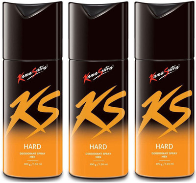 

KamaSutra Three HARD Deodorant Spray - For Men(450 ml, Pack of 3)