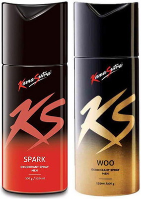 

KamaSutra One SPARK and One WOO Deodorant Spray - For Men(300 ml, Pack of 2)