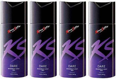 

KamaSutra Four DARE Deodorant Spray - For Men(600 ml, Pack of 4)