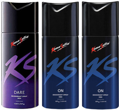 

KamaSutra One DARE and Two ON Deodorant Spray - For Men(450 ml, Pack of 3)