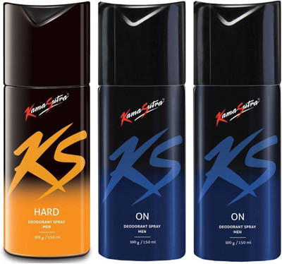 

KamaSutra One HARD and Two ON Deodorant Spray - For Men(450 ml, Pack of 3)