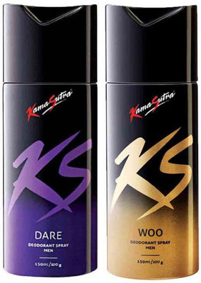 

KamaSutra One DARE and One WOO Deodorant Spray - For Men(300 ml, Pack of 2)