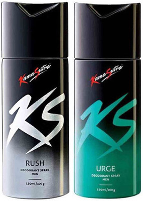 

KamaSutra One RUSH and One URGE Deodorant Spray - For Men(300 ml, Pack of 2)