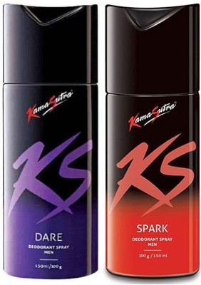 

KamaSutra One DARE and One SPARK Deodorant Spray - For Men(300 ml, Pack of 2)