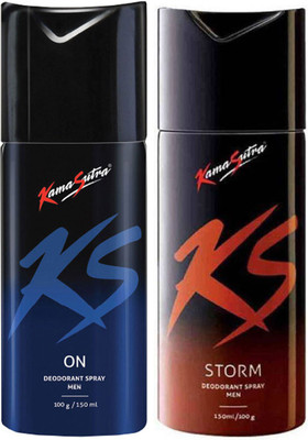 

KamaSutra One ON and One STORM Deodorant Spray - For Men(300 ml, Pack of 2)