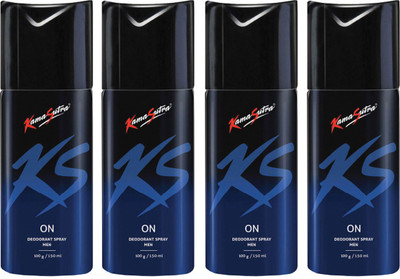 

KamaSutra Four ON Deodorant Spray - For Men(600 ml, Pack of 4)