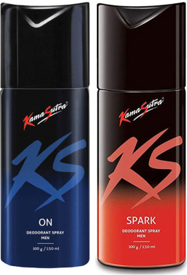 

KamaSutra One ON and One SPARK Deodorant Spray - For Men(300 ml, Pack of 2)
