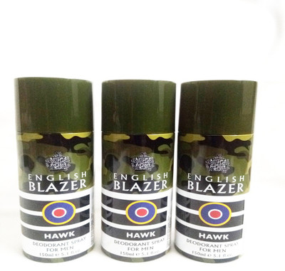 

ENGLISH BLAZER HAWK Deodorant Spray - For Men(450 ml, Pack of 3)
