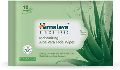

Himalaya Moisturising Aloe Vera Facial Wipes, 10 Count(Pack of 10)
