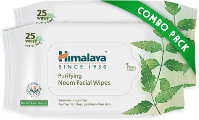 

Himalaya Purifying Neem Facial Wipes, 25 Count (Pack of 2)(Pack of 25)