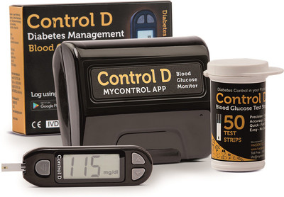 

Control D Meter Kit with 50 Strips & Glucometer(Black)