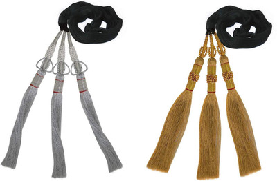

EKAN Combo Of 2 Hair Parandi Paranda For Women And Girls Party Wear Use, 35 Grams, Pack Of Hair Accessory Set(Gold, Silver)