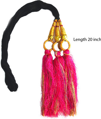 

Rapidsflow® Hair Parandi For Kids/Hair Punjabi Paranda/Hair Paranda Choti For Kids Length 20inch Braid Extension(Pink)