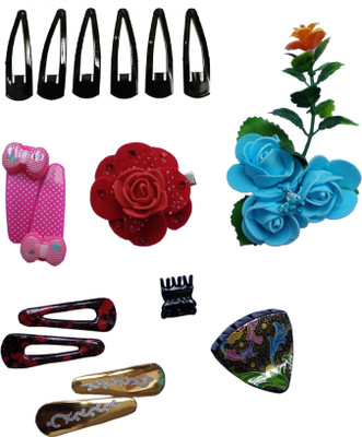 

CHERRY BLUE Hair Pin, Tic Tac Clip, Hair Accessory Set, Hair Claw, black pin, Hair broach Hair Clip(Multicolor)