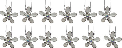Confidence Combo Of 12 Pcs Stylish Hair Accessories, Juda Pins For Women And Girls, Silver Hair Pin(Silver)
