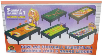 Skyler 5 Great Game In 1 Action Game Bowling Football Basketball Snooker Ludo Snake Ledder For Kids Home Pool Table Buy At The Price Of 1 148 00 In Flipkart Com Imall Com