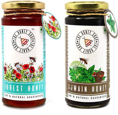 

THE HONEY SHOP Forest Honey 325g, Ajwain Honey 325g Collect from Ajwain Blossom and deep Forest (100% Pure and Natural)(650 ml)