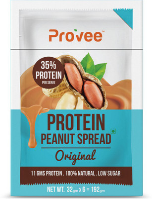

Provee Original Protein Peanut Spread Unsweetened-100% Natural-(Pack of 6 x 32 Grams)-No Sugar 192 g(Pack of 6)