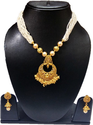 KANDK KREATION Alloy Gold-plated Gold Jewellery Set(Pack of 1)