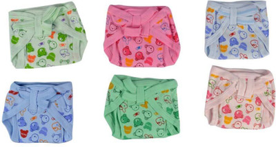 

Baby Shopiieee REUSABLE SOFT COTTON HOSIERY NAPPIES COMBO OF 6 (3-6 MONTHS, Multicolor