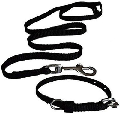 

dogii .5 inches solid black collar leash set Dog & Cat Collar & Leash(, black