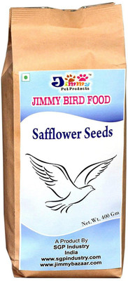 

JiMMy Safflower Seeds - 400 GM Pack - Bird Food 400 g Dry Bird Food