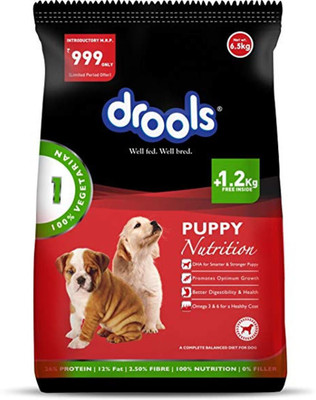 

drools 100% Vegetarian Puppy Dog Food Vegetable 7.8 kg Dry Dog Food
