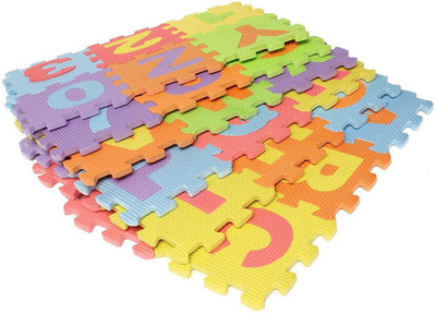 

REEMEX EVA Educational Puzzle Foam Mat Interlocking Alphabet & Number - 36 Small Blocks (5" by 5" Each block)(36 Pieces)