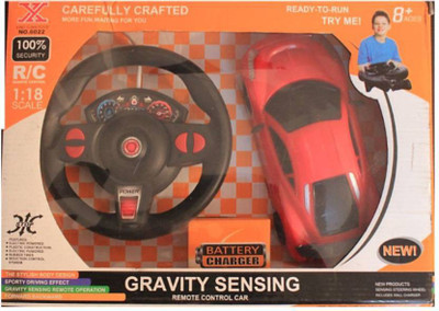 KIDZIAN Gravity Sensing Remote Control Car-Steering Wheel car for Kids(Blue, Orange, Yellow)