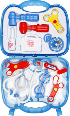 

Krireen Pretend Role Play Doctor Set for Kids and Toddlers (Suit Blue 11 Pcs)