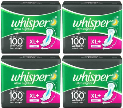 

Whisper Ultra Nights 15+15+15+15 Pad Sanitary Pad(Pack of 4)